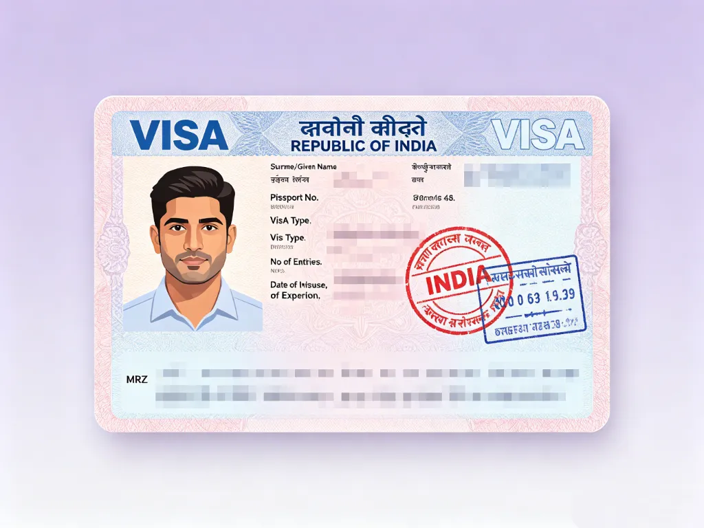 India visa photo requirements - 2x2 inch illustration