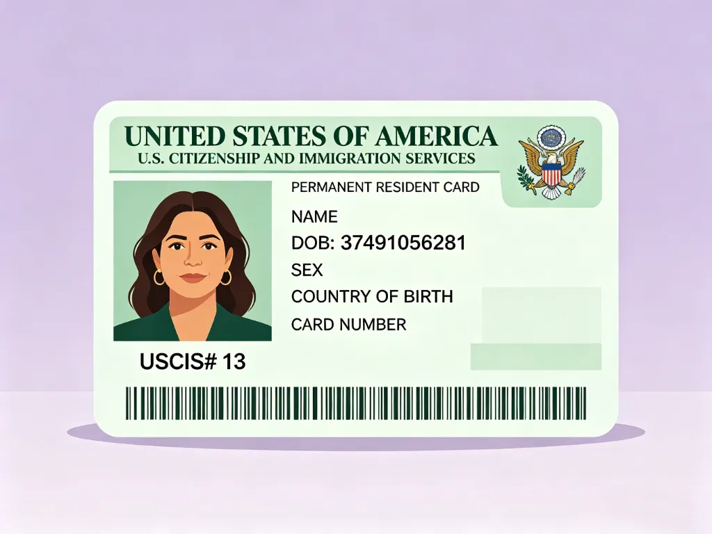 US Green Card photo requirements - 2x2 inch (51x51 mm) illustration