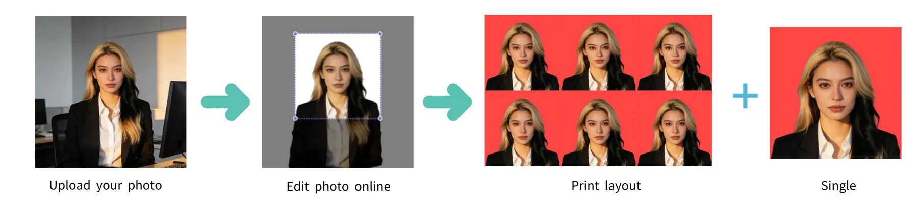 How to make a Indonesia Passport photo online - upload, AI crop, download (red background)