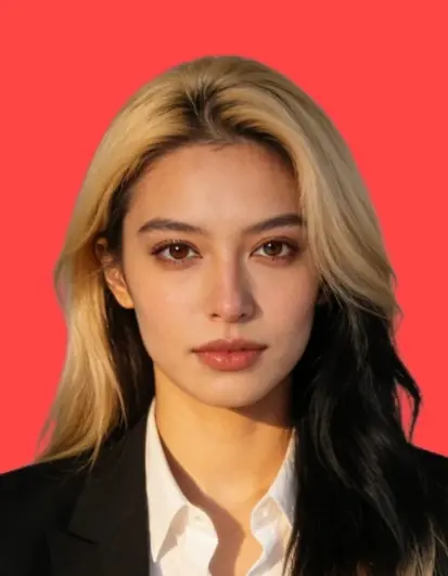 Indonesia Visa photo example (30×40 mm, red background)