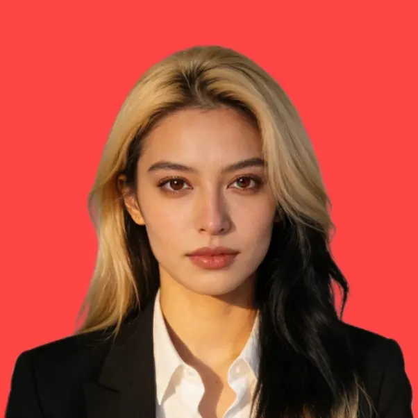 Indonesia Passport photo example (51×51 mm, red background)